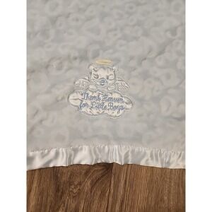 Baby Starters Blanket Satin Thank Heaven For Little Boys Bear Angel Textured '16